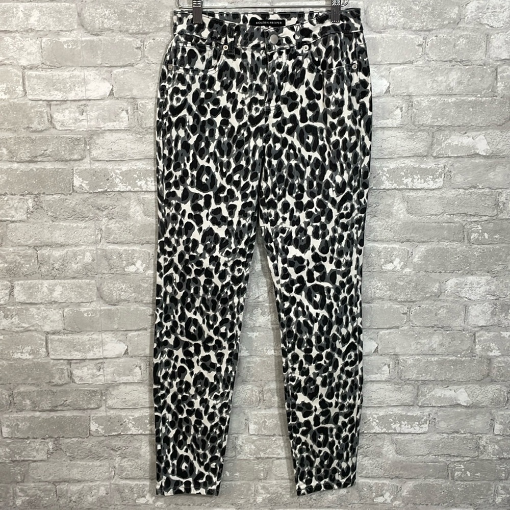 Boston Proper Animal Print Skinny Jeans